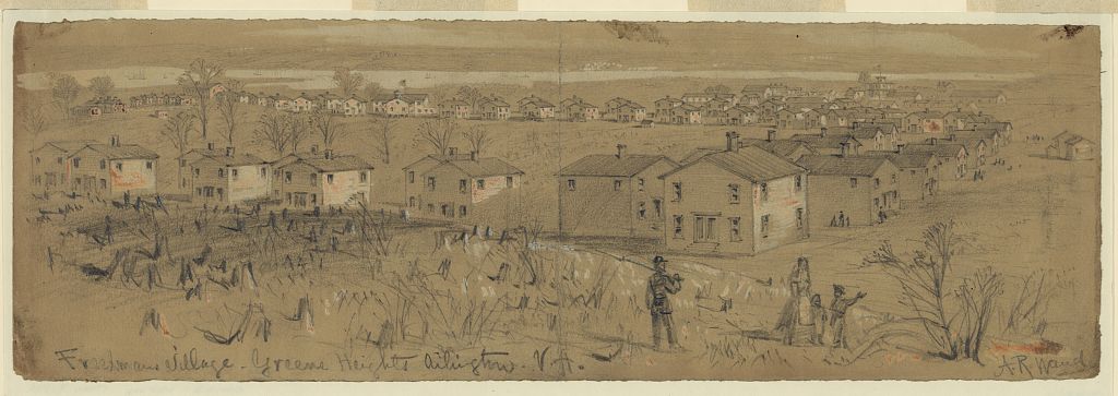 April 1864 drawing of Freedman's Village