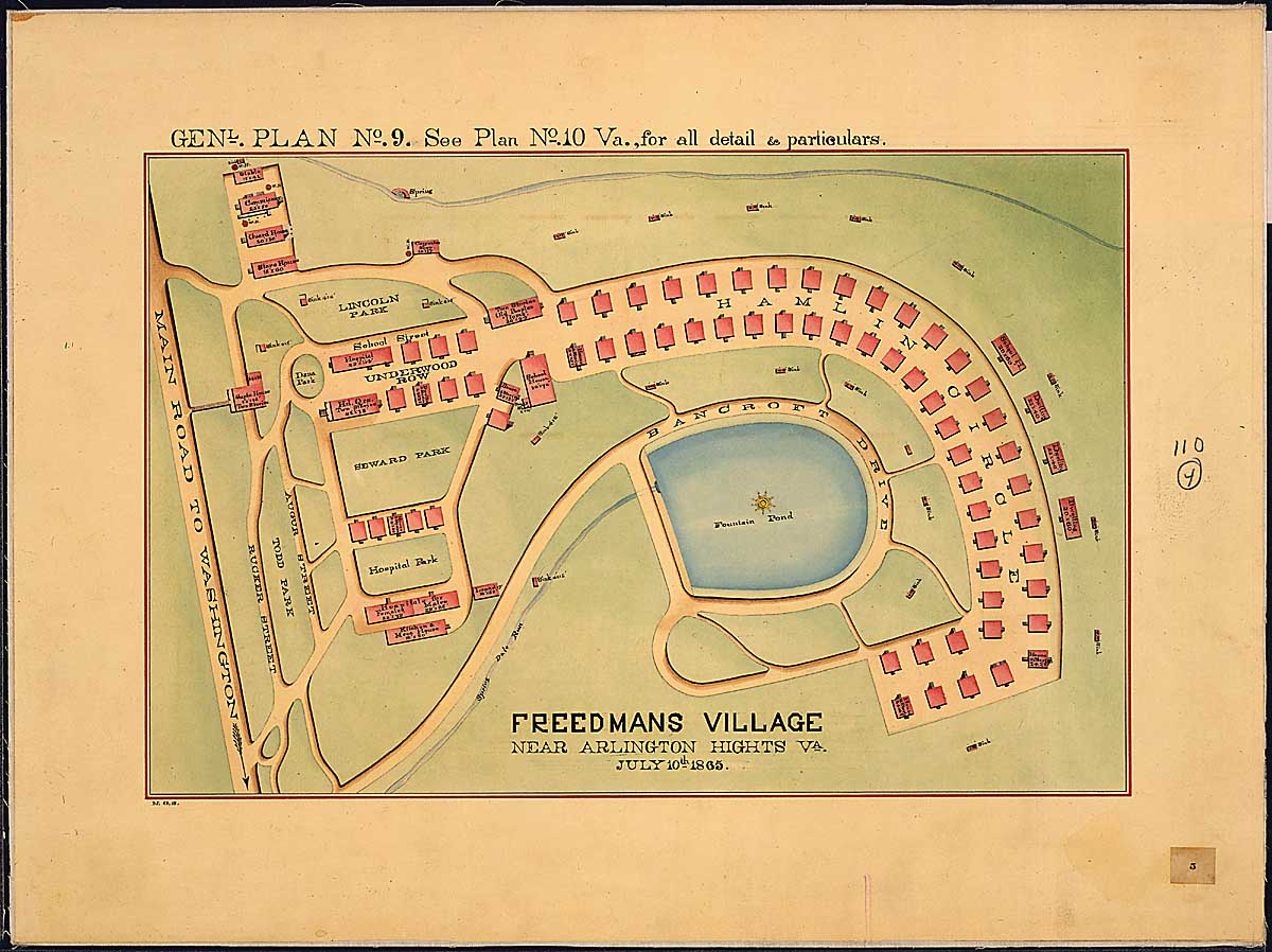 Map of Freedman's Village, Arlington, 1865