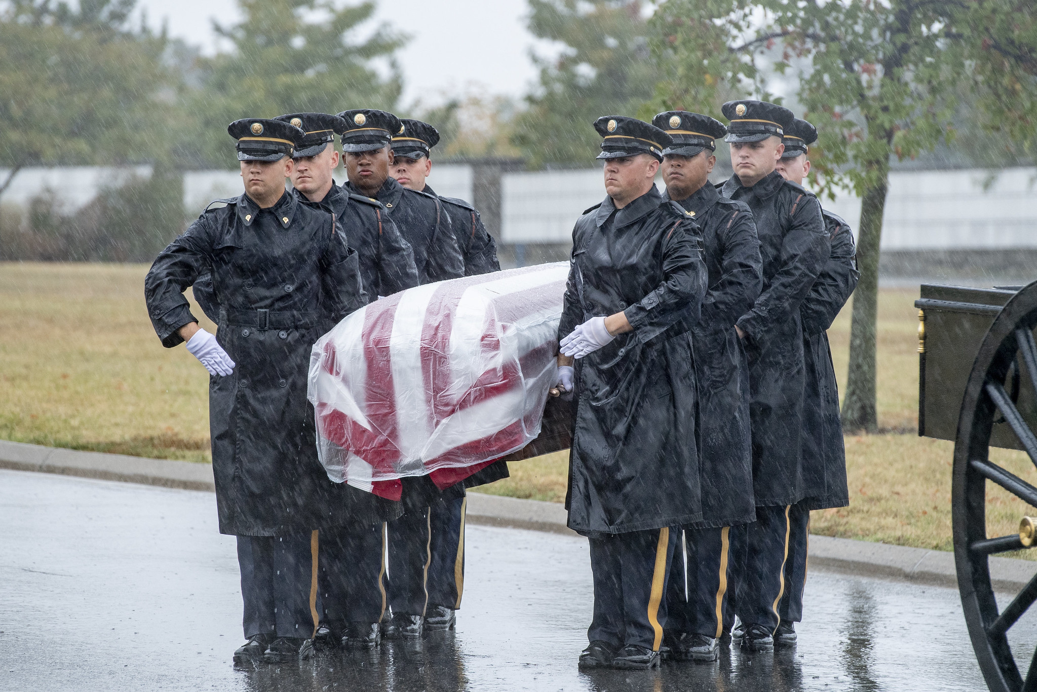 Military funeral honors for U.S. Army Air Force 1st Lt. Seymour Drovis, featuring soldiers from the 3d U.S. Infantry Regiment (The Old Guard) Military funeral honors for U.S. Army Air Force 1st Lt. Seymour Drovis, featuring soldiers from the 3d U.S. Infantry Regiment (The Old Guard)