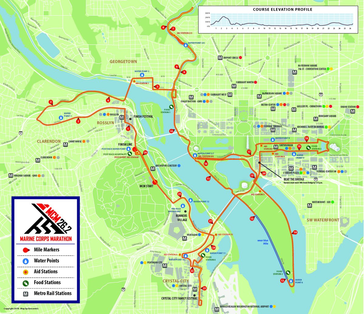 Map of the Marine Corps Marathon route