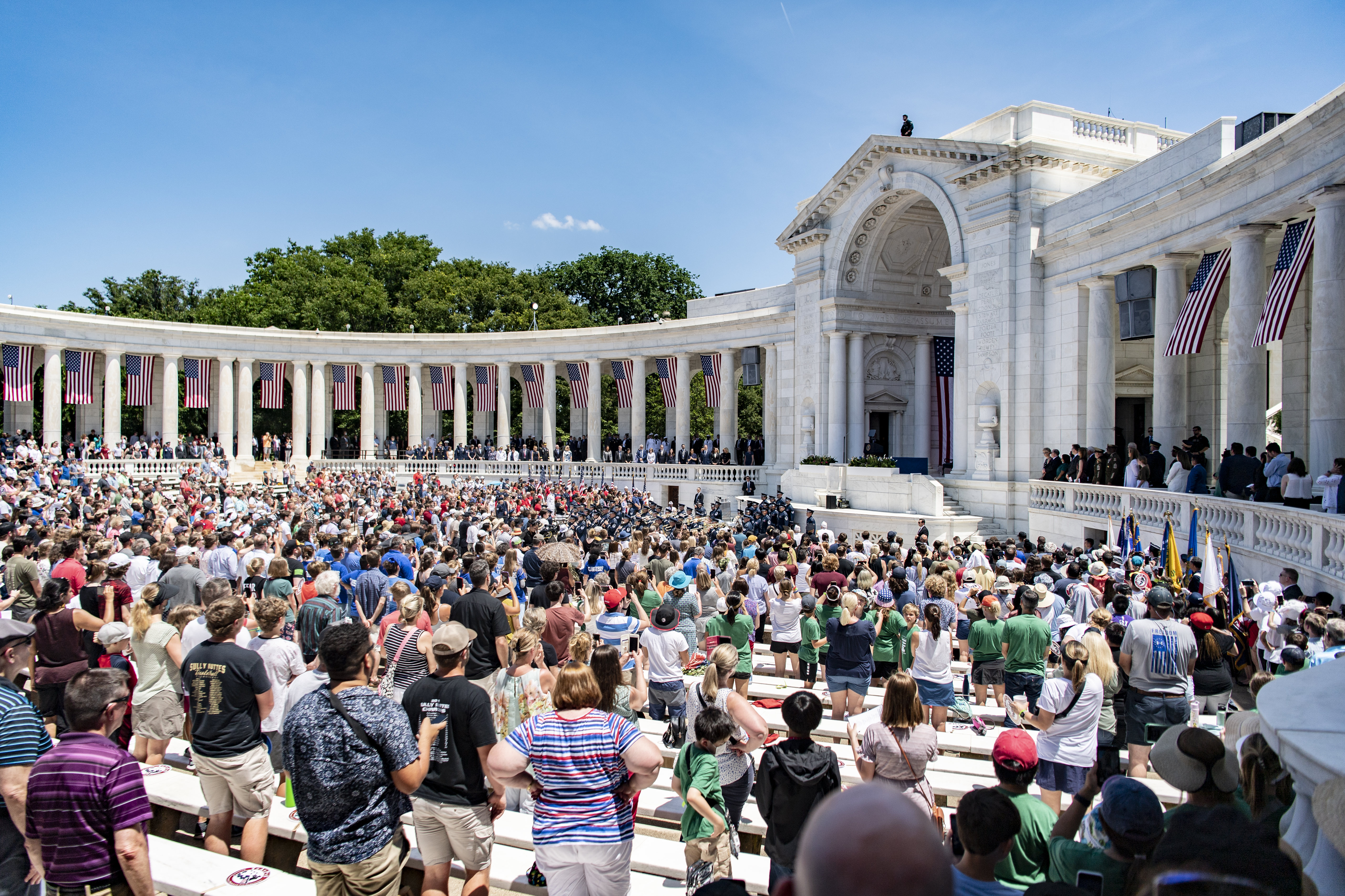 A large crowd at Memorial Amphitheater for National Veterans Day Observance 2019