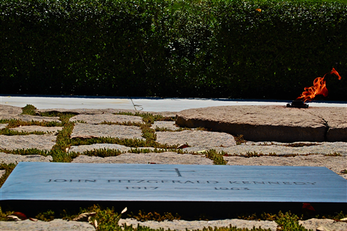 The eternal flame at President John F. Kennedy's gravesite