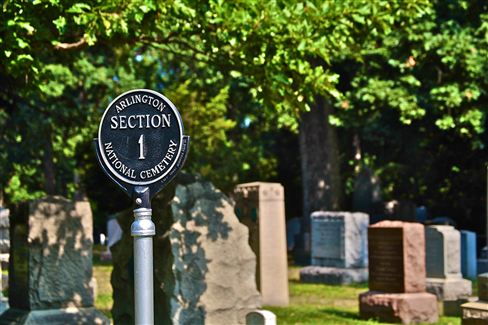 Gravestones in Section 1, the oldest section of Arlington National Cemetery