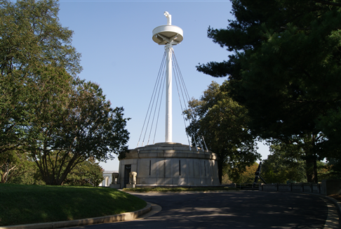 The USS Maine Mast Memorial at Arlington National Cemetery The USS Maine Mast Memorial at Arlington National Cemetery