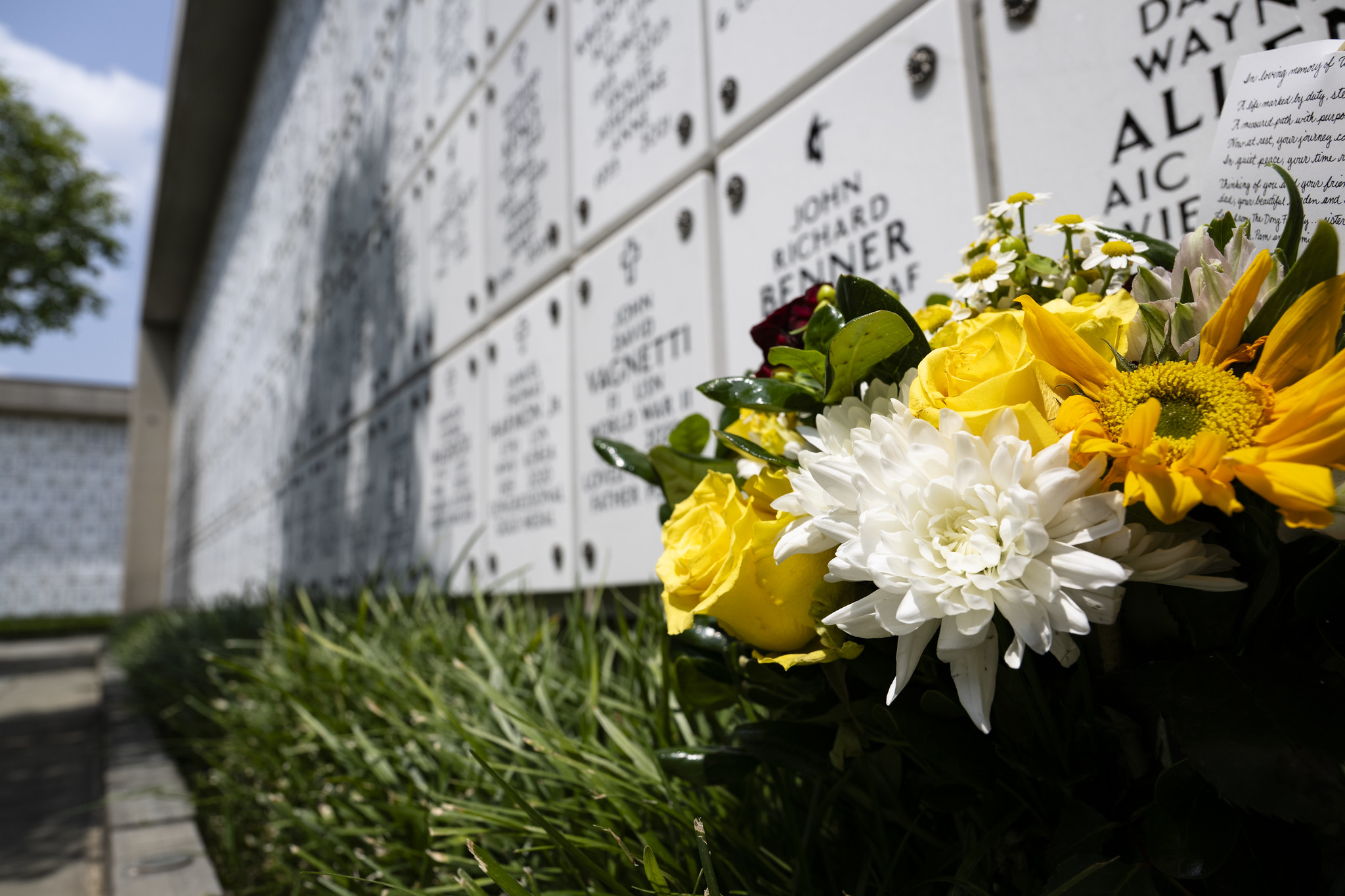 Arlington National Cemetery columbarium court with flowers