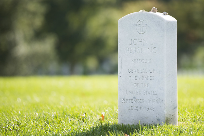 Gravestone of General John J. Pershing, one of only two Americans to hold the rank of General of the Armies Gravestone of General John J. Pershing, one of only two Americans to hold the rank of General of the Armies