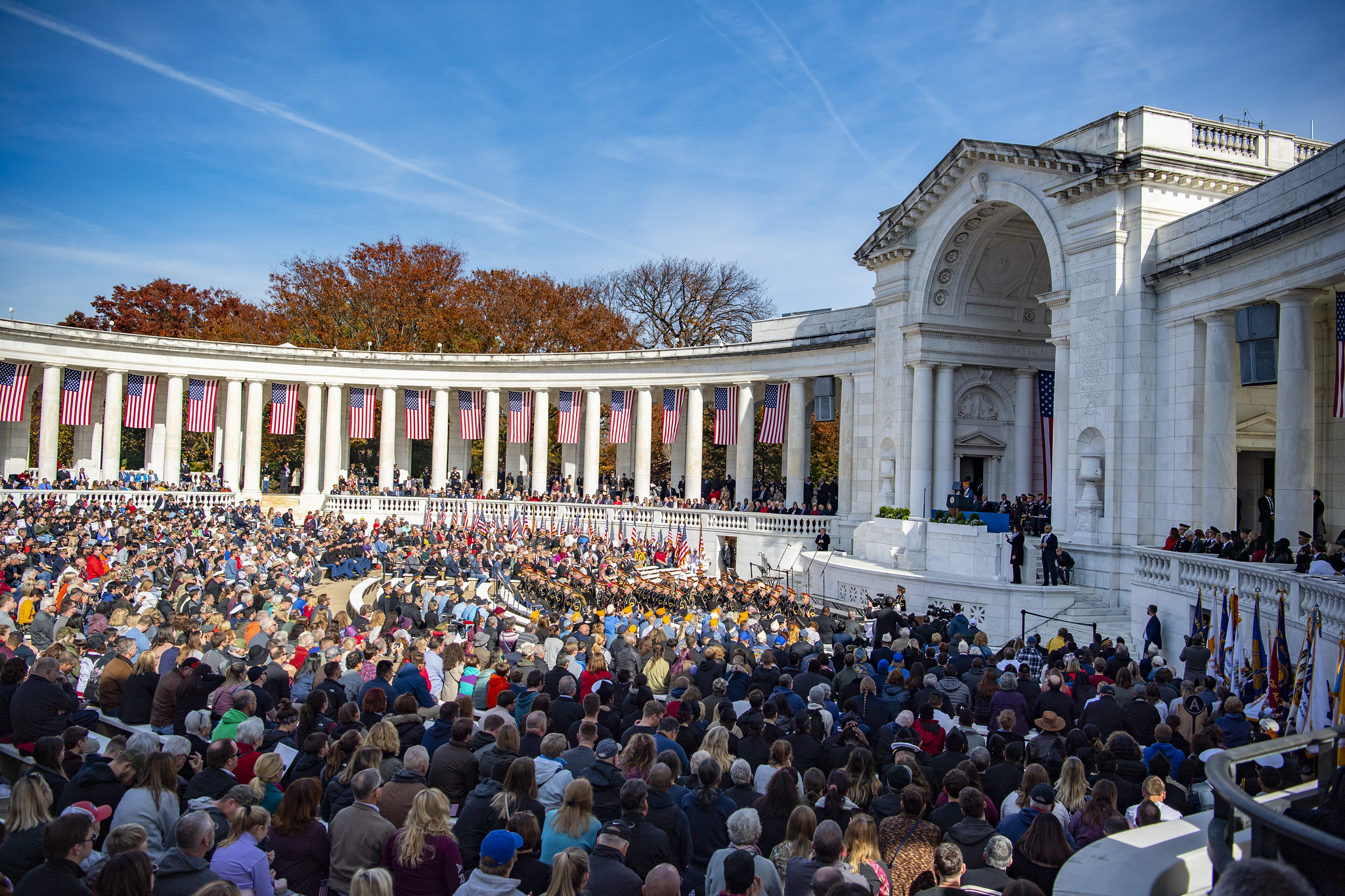 visit-ceremonies-2019 A large crowd at Memorial Amphitheater for National Veterans Day Observance 2019
