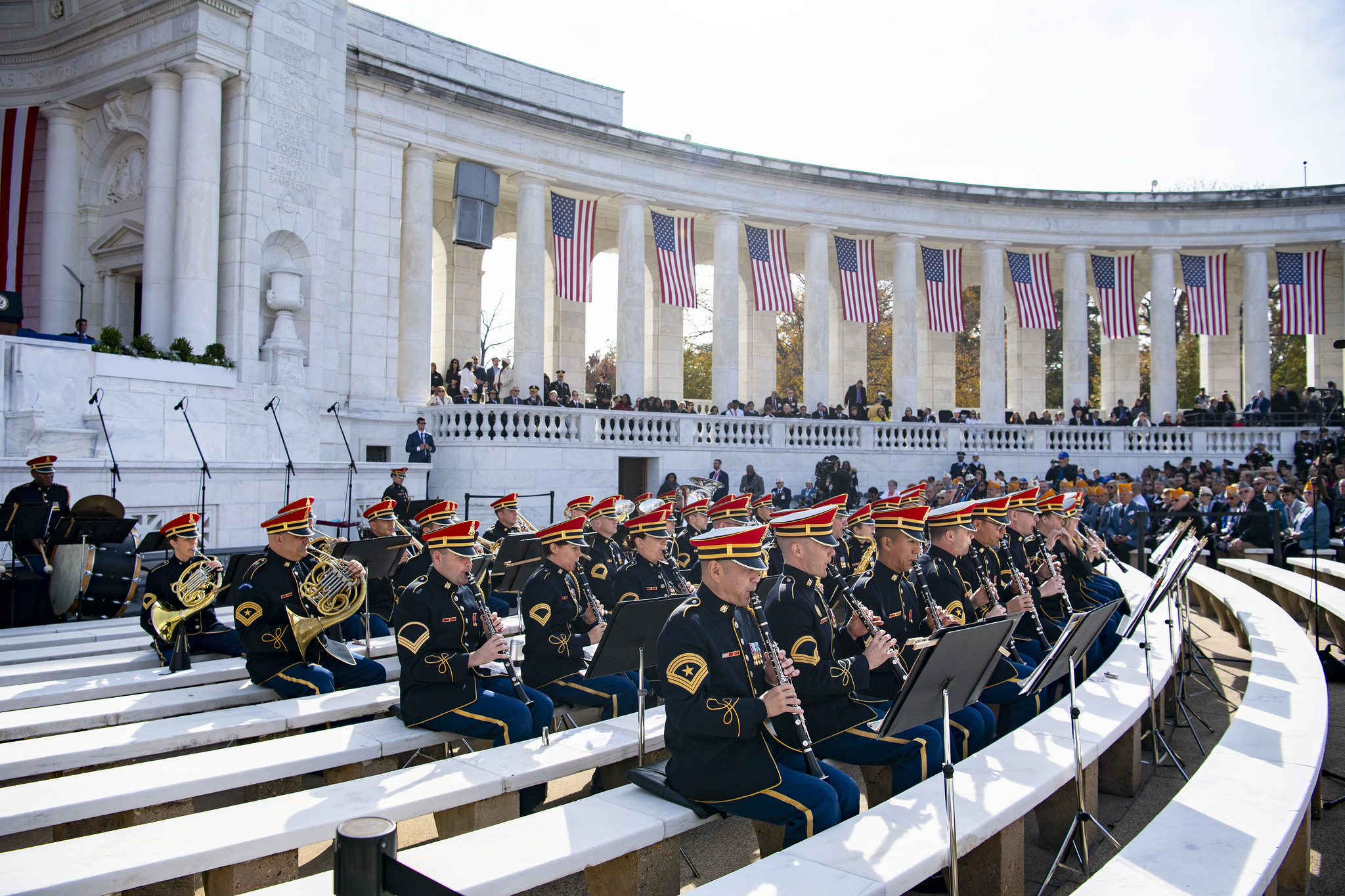 An Army band plays at National Veterans Day Observance 2019, Memorial Amphitheater