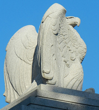 Granite Eagle atop Memorial Entrance
